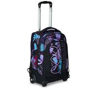 Mitama Trolley DR Scuola Purple Bloom,Con Mega Scomparto e Doppia Maniglia, Nero e Viola, Scuola Elementare e Tempo Libero, Bambina Ragazza