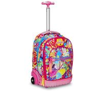 Mitama Trolley Run Scuola Butterfly,Doppio Scomparto, Rosa, Scuola Elementare e Tempo Libero, Bambina Ragazza