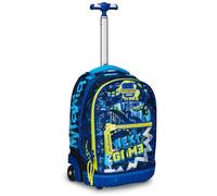 Mitama Trolley Run Scuola Octogamer,Doppio Scomparto, Blu, Scuola Elementare e Tempo Libero, Bambino Ragazzo