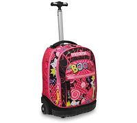 Mitama Trolley Scuola - RUN CANDY BOOM, Rosa- Zaino Doppio Scomparto Impermeabile - Spallacci a Scomparsa - Fondo Paraurti Rinforzato