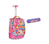 Mitama Trolley Scuola Run Maxi CATROCK, Fucsia, Doppio Scomparto + Astuccio Mitamini Animals, Chiusura con Zip, In Silicone, Lavanda, Bambina, Scuola Elementare