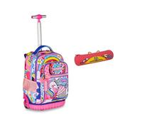 Mitama Trolley Scuola Run Maxi DAISYPOP, Rosa, Doppio Scomparto + Astuccio Mitamini Animals Mitama, Chiusura con Zip, In Silicone, Rosa, Bambina, Scuola Elementare