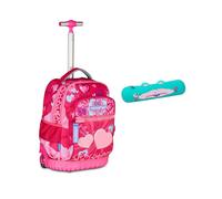 Mitama Trolley Scuola Run Maxi FURRYPINK, Fucsia, Doppio Scomparto + Astuccio Mitamini Animals, Chiusura con Zip, In Silicone, Verde, Bambina, Scuola Elementare