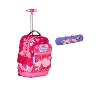 Mitama Trolley Scuola Run Maxi FURRYPINK, Fucsia, Doppio Scomparto + Astuccio Mitamini Animals, Chiusura con Zip, In Silicone, Lavanda, Bambina, Scuola Elementare