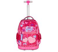 Mitama Trolley Scuola Run Maxi FURRYPINK, Fucsia, Doppio Scomparto, Tasca Fronta