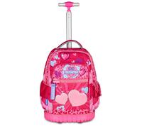 Mitama Trolley Scuola Run Maxi FURRYPINK, Fucsia, Doppio Scomparto, Tasca Frontale, 2 Tasche Laterali, Scuola Elementare e Tempo Libero, Bambina