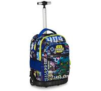 Mitama Trolley Scuola Run Maxi GAMING404, Blu, Doppio Scomparto, Tasca Frontale, 2 Tasche Laterali, Scuola Elementare e Tempo Libero, Bambino