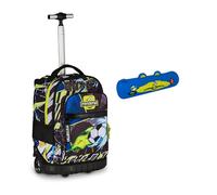 Mitama Trolley Scuola Run Maxi MANGABALL, Nero, Doppio Scomparto + Astuccio Mitamini Animals Mitama, Chiusura con Zip, In Silicone, Blu, Bambino, Scuola Elementare