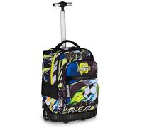 Mitama Trolley Scuola Run Maxi MANGABALL, Nero, Doppio Scomparto, Tasca Frontale, 2 Tasche Laterali, Scuola Elementare e Tempo Libero, Bambino