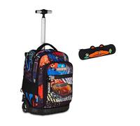 Mitama Trolley Scuola Run Maxi MITADRAFT, Blu, Doppio Scomparto + Astuccio Mitamini Animals Mitama, Chiusura con Zip, In Silicone, Nero, Bambino, Scuola Elementare