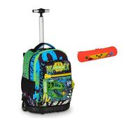 Mitama Trolley Scuola Run Maxi MITAREX, Nero, Doppio Scomparto + Astuccio Mitamini Animals, Chiusura con Zip, In Silicone, Aracione, Bambino, Scuola Elementare