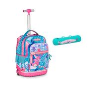 Mitama Trolley Scuola Run Maxi OCEANVIBES, Turchese, Doppio Scomparto + Astuccio Mitamini Animals, Chiusura con Zip, In Silicone, Verde, Bambina, Scuola Elementare