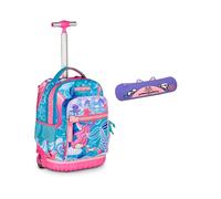 Mitama Trolley Scuola Run Maxi OCEANVIBES, Turchese, Doppio Scomparto + Astuccio Mitamini, Chiusura con Zip, In Silicone, Lavanda, Bambina, Scuola Elementare