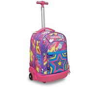 Mitama Trolley Scuola - RUN STAR e FUN, Viola- Zaino Doppio Scomparto Impermeabile - Spallacci a Scomparsa - Fondo Paraurti Rinforzato