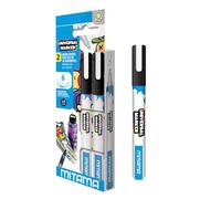 Mitama Universal Marker Bianco, 2 Pezzi, Punta Media 2,8 mm, Marker a Base Acqua per Tutte le Superfici, Pennarelli per Decorare, Scrivere e Personalizzare