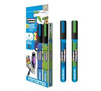 Mitama Universal Marker Blu e Verde, 2 Pezzi, Punta Media 2,8 mm, Marker a Base Acqua per Tutte le Superfici, Pennarelli per Decorare e Personalizzare