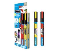 Mitama - Universal Marker - Pennarelli acrilici Colore GIALLO e ROSSO - Astuccio da due pezzi - Inchiostro a base acqua - Punta 2,8 mm - Colori adatti a tutte le superfici