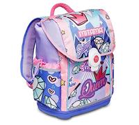 Mitama Zaino Scuola - UPSIDE JUST SHINE, Viola - Zaino Doppio Scomparto Impermeabile - Tasche Porta Borraccia - Multi Tasche Interne - Spallacci Ergonomici - Zaino Scuola Elementare Bambina