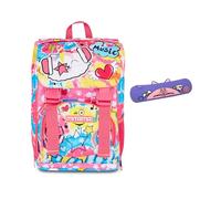 Mitama Zaino Estensibile 4 Zip, CATROCK, Fucsia, Doppio Scomparto + Astuccio Mitamini Animals, Chiusura con Zip, In Silicone, Lavanda, Bambina, Scuola Elementare