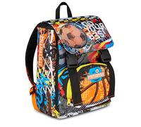Mitama Zaino Estensibile 4 Zip, DOUBLE BALL, Arancione, Maxi Capienza, Doppio Scomparto, Schienale Preformato, Bambino, Scuola Elementare