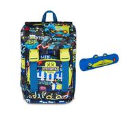 Mitama Zaino Estensibile 4 Zip, GAMING404, Nero, Doppio Scomparto + Astuccio Mitamini Animals, Chiusura con Zip, In Silicone, Blu, Bambino, Scuola Elementare