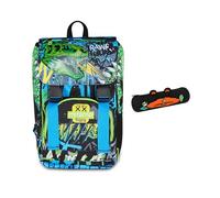 Mitama Zaino Estensibile 4 Zip, MITAREX, Blu, Doppio Scomparto + Astuccio Mitamini Animals, Chiusura con Zip, In Silicone, Nero, Bambino, Scuola Elementare