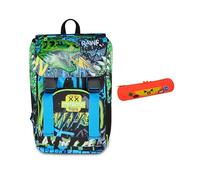 Mitama Zaino Estensibile 4 Zip, MITAREX, Blu, Doppio Scomparto + Astuccio Mitamini Animals, Chiusura con Zip, In Silicone, Aracione, Bambino, Scuola Elementare