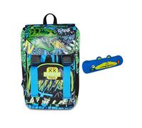 Mitama Zaino Estensibile 4 Zip, MITAREX, Blu, Doppio Scomparto + Astuccio Mitamini Animals, Chiusura con Zip, In Silicone, Blu, Bambino, Scuola Elementare