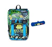 Mitama Zaino Estensibile 4 Zip, MITAREX, Blu, Doppio Scomparto + Astuccio Mitamini Animals, Chiusura con Zip, In Silicone, Blu, Bambino, Scuola Elementare