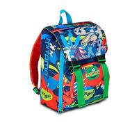 Mitama Zaino Estensibile Fluo Rex con Tasca frontale, Blu e Verde, Scuola Elementare e Tempo Libero, Bambini Ragazzi