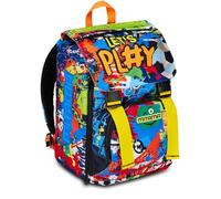 Mitama Zaino Estensibile Urban Game con Tasca frontale, Blu e Arancione, Scuola Elementare e Tempo Libero, Bambino Ragazzo