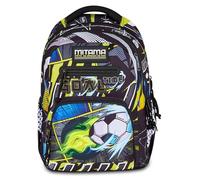 Mitama Zaino New Plus MANGABALL, Nero, Zaino Scuola Elementare, 30 L, Super Capiente, Ergonomico, Robusto, per Bambino