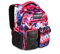 Mitama Zaino New Plus MUSIC STICKER, Rosa, Zaino Scuola Elementare, 30 L, Super Capiente, Ergonomico, Robusto, per Bambina