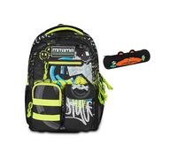 Mitama Zaino New Plus URBANSMILE, Nero, Ergonomico, Robusto + Astuccio Mitamini Animals Mitama, Chiusura con Zip, In Silicone, Nero, Bambino, Scuola Elementare
