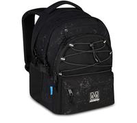 Mitama Zaino Scuola #BDBF BLACK SPLASH, Nero, Zaino Triplo Scomparto, Tasca Porta Borraccia, Porta USB Integrata, Larghezza Regolabile, Zaino Scuola Media e Superiore, Ragazza