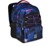 Mitama Zaino Scuola #BDBF PURPLE BRUSH, Viola, Zaino Triplo Scomparto, Tasca Porta Borraccia, Porta USB Integrata, Larghezza Regolabile, Zaino Scuola Media e Superiore, Ragazza