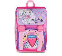 Mitama Zaino Scuola Elementare Estensibile 4Zip UniMusic, Adattabile e Regolabile, Bambini e Bambine, Tasca Porta Borraccia, Schienale Imbottito, rosa