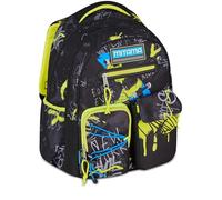 Mitama Zaino Scuola Elementare M-Power Rebel, Triplo Scomparto, Ragazzi e Ragazze, Tasca Porta Borraccia, Schienale Imbottito, nero