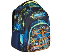 Mitama Zaino Scuola Elementare M-Power UrbanEvo, Triplo Scomparto, Ragazzi e Ragazze, Tasca Porta Borraccia, Schienale Imbottito, blu