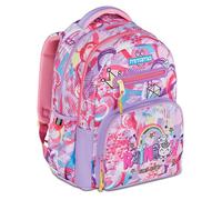 Mitama Zaino Scuola Elementare New Plus Rainbow, Extra Capienza, Bambini e Bambine, Tasca Porta Borraccia, Schienale Imbottito, viola