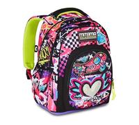 Mitama Zaino Scuola URBAN QUEEN, New Plus, Triplo Scomparto, Tasche Porta Borraccia, Spallacci Ergonomici, Scuola Elementare Bambina, Media