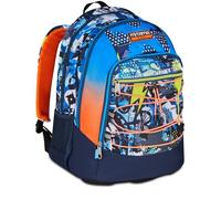 Mitama Zaino Scuola, X Plus URBANLOOP, Triplo Scomparto, Blu, Tasche Porta Borraccia,Schienale con fondo integrato, Spallacci Imbottiti, Zaino Scuola Media, Ragazzo