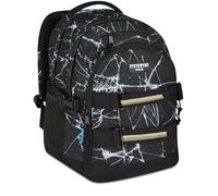 Mitama Zaino Triplo Scomparto BLACKWEB con Tasca porta PC, Nero,Tasca frontale attrezzata, Scuola Elementare e Tempo Libero, Bambino Ragazzo