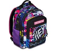 Mitama Zaino Triplo Scomparto Hey Dye con Tasca frontale, Rosa e Nero, Scuola Elementare e Tempo Libero, Bambina Ragazza