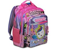 Mitama Zaino Triplo Scomparto Only Funny Moments con Tasca frontale, Viola e Nero, Scuola Elementare e Tempo Libero, Bambina Ragazza