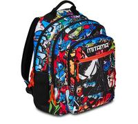 Mitama Zaino Triplo Scomparto Spider King con Tasca frontale Multicolore Scuola