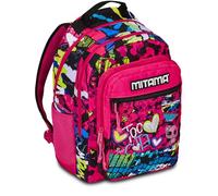 Mitama Zaino Triplo Scomparto Too Cute con Tasca frontale, Rosa e Nero, Scuola Elementare e Tempo Libero, Bambina Ragazza
