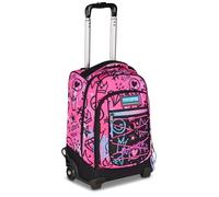 Mitama Zaino Trolley M-Power RockNLove, Spallacci a scomparsa, Bambini e Bambine, Tasca Porta Borraccia, Doppio uso, Maxi Capienza, rosa