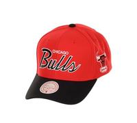 Mitchell & Ness Chicago Bulls NBA Team Script 2.0 Rosso Nero Berretto Snapback Curvo Regolabile