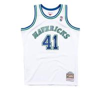 Mitchell & Ness Dallas Mavericks 41 Dirk Nowitzki White Replica Swingman Jersey 2.0 HWC Basketball Trikot